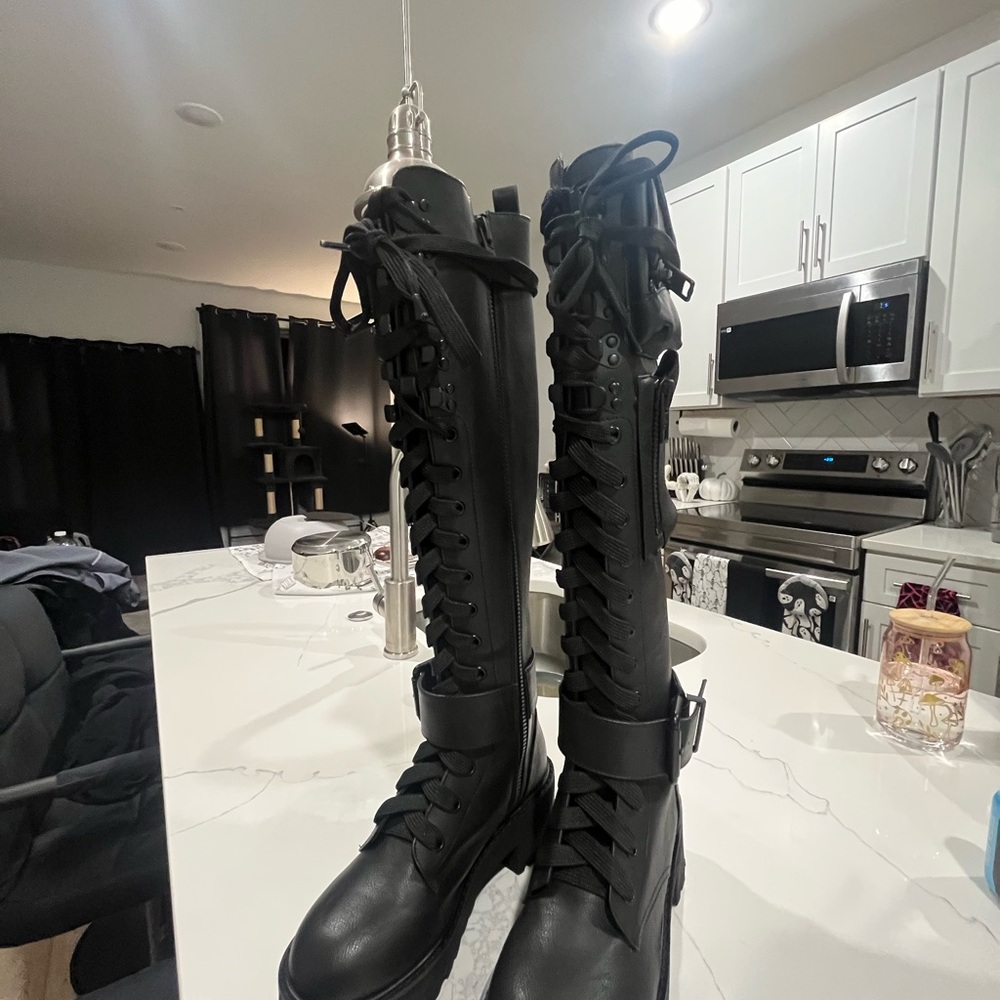 Dolls Kill Black Combat Boots